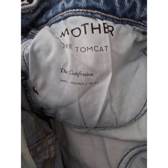 Mother Superior TOMCAT THE CONFESSION High-Rise Destroyed Cropped Jeans Sz 25 - Picture 13 of 16